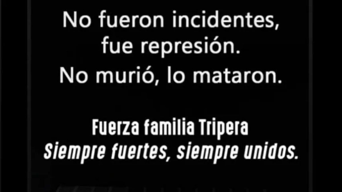 El mensaje que se difundió entre los hinchas de Gimnasia.&nbsp;