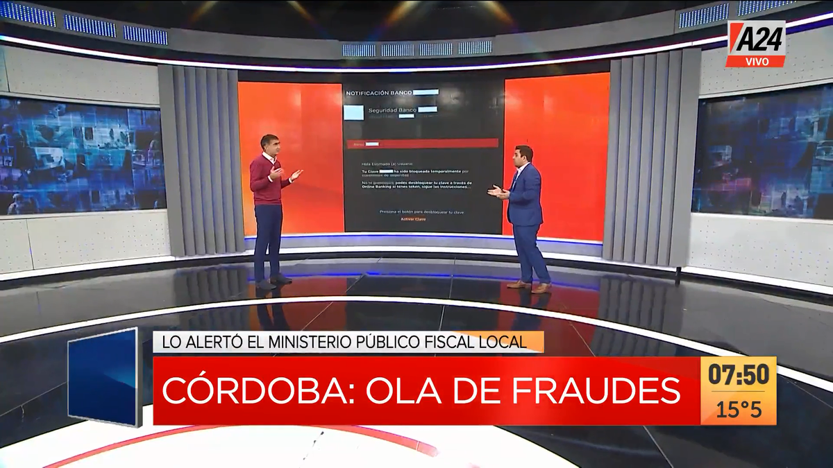 Ola de fraudes virtuales en Córdoba. (Captura de Tv)