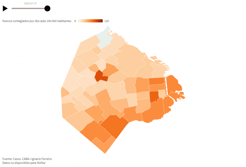 Coronavirus en la Ciudad de Buenos Aires: barrio por barrio, ¿dónde se registran más casos por día?