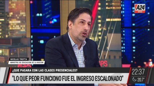 Trotta sobre la presencialidad: No detectamos que haya escuelas contagiadas, sí casos positivos