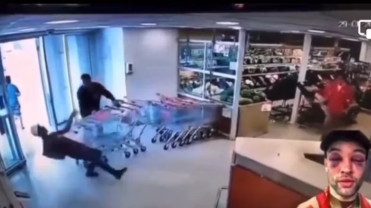 Entró a robar a un supermercado y un empleado lo frenó con una tremenda puntería