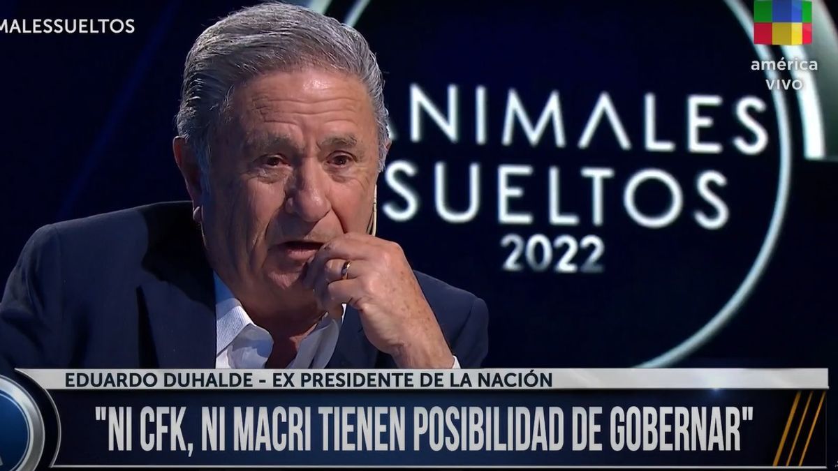 Eduardo Duhalde, en Animales Sueltos: "No me parece que Cristina y Macri sean presidenciables, sí  Massa" (Foto: captura de YouTube-América TV).