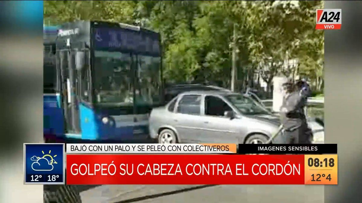 Otra de relatos salvajes en Monte Grande (Foto: captura de TV).