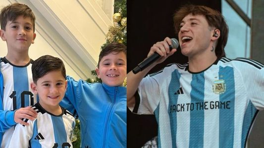 La foto donde Paulo Londra le anticipó el resultado del partido a los hijos de Lionel Messi