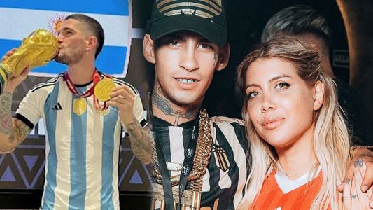 La noche soñada de L-Gante: beso con Wanda Nara ¿y de gira con Rodrigo de Paul?