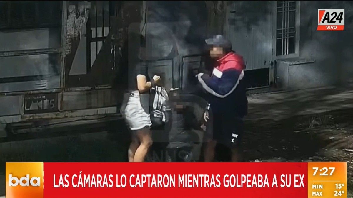 Violencia de género. El episodio tuvo lugar en plena calle. Foto: captura de Tv.&nbsp;