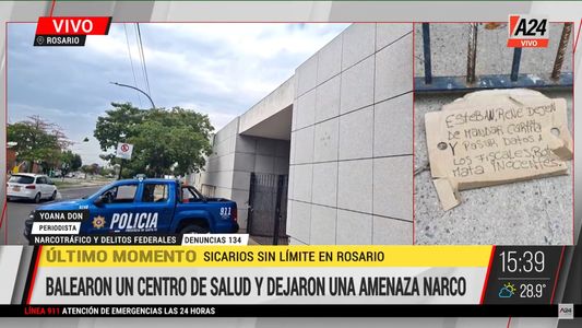 Balearon el frente de un centro municipal de Rosario y dejaron un mensaje mafioso: Botón, mata inocentes