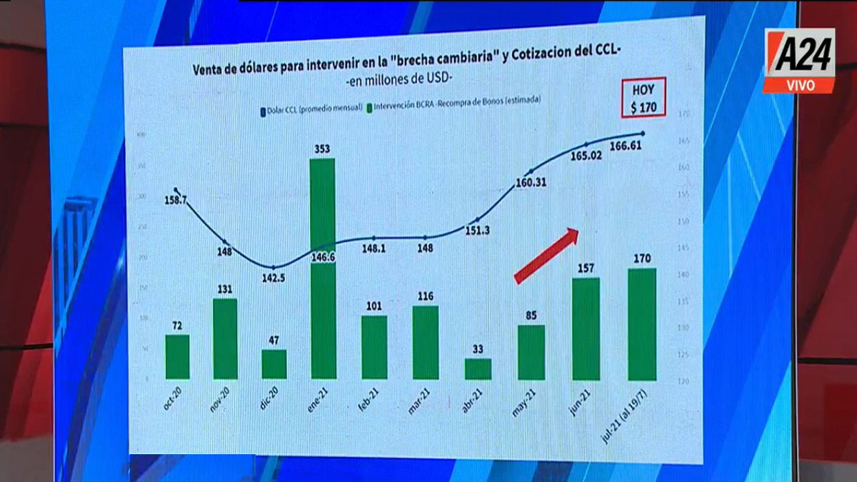 La presión sobre la divisa hace aumentar la brecha con los dólares alternativos (Foto: Captura de TV)