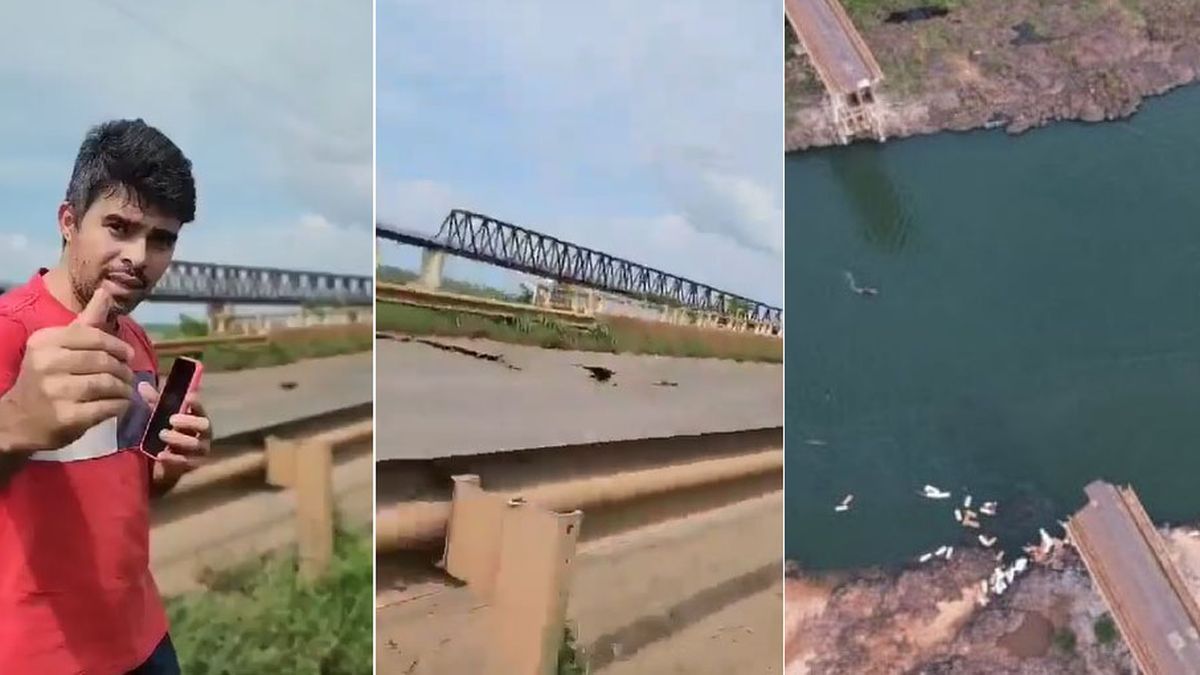 Denunciaba el mal estado de un puente de Brasil y colapsó en ese exacto momento. (Foto: captura de video)