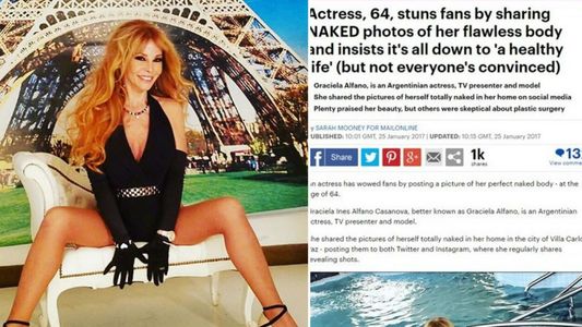 Graciela Alfano llegó a un prestigioso diario británico con sus fotos hot