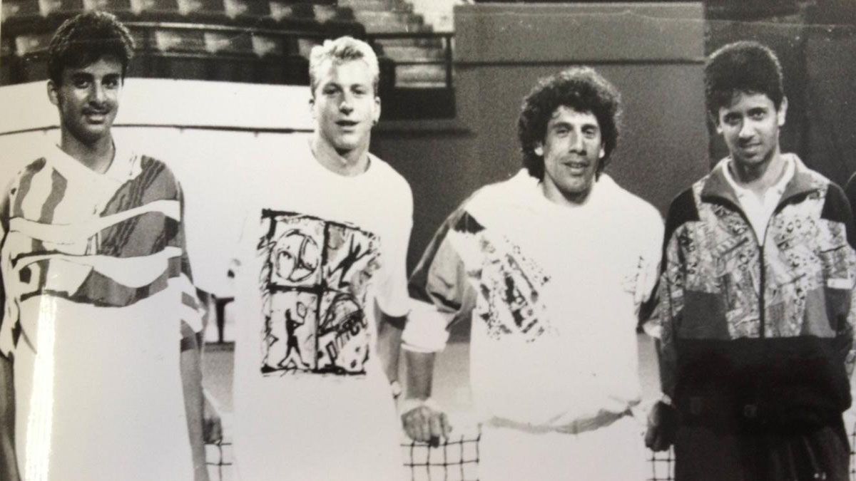 Nasser Al-Khelaïfi y Tamim ben Hamad Al Zani en la época en que jugaban juntos al tenis para Qatar (Foto: Archivo)