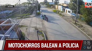 Moreno: así motochorros balean a sangre fría a un policía. (Captura de Tv)