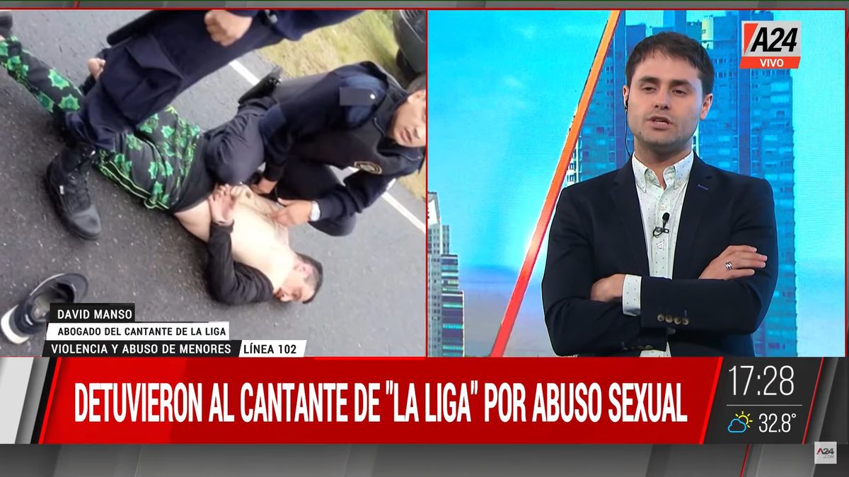 El abogado del cantante de La Liga aseguró en A24 que a su defendido no le va a hacer bien la detención (Foto: Captura).