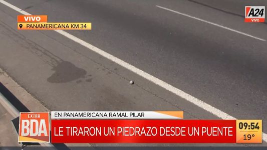 Así atacan a piedrazos en el ramal Pilar de la Panamericana