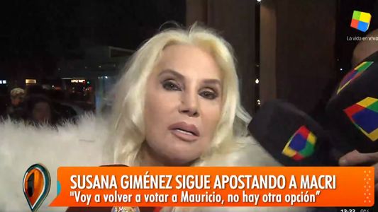 Susana Giménez: Me gustaría que la gente vote a Macri; Fernández - Fernández no