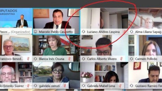 El descuido del diputado Laspina durante la presentación de Guzmán por el Presupuesto
