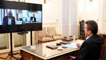 Sergio Massa, en su última videoconferencia con Meeks. (Foto: Prensa Massa) Sergio Massa, en su última videoconferencia con Meeks. (Foto: Prensa Massa)