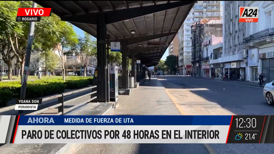 Así se vive en Rosario el paro de colectivos por 48 horas