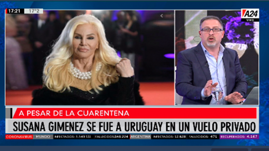 Susana Giménez consiguió la autorización y viajó a Uruguay en un vuelo privado
