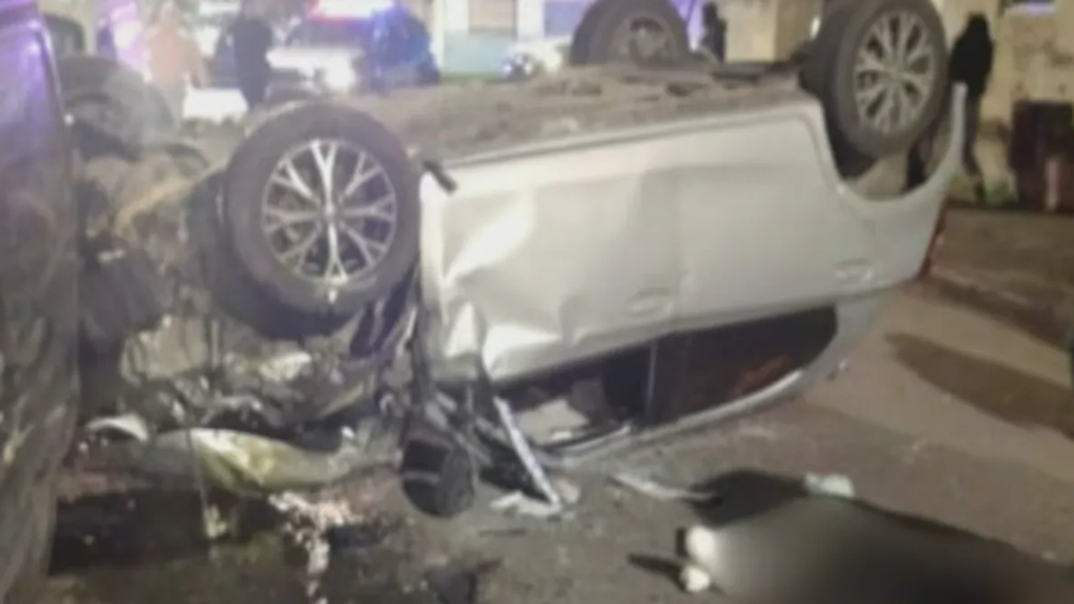 El ladrón fue detenido tras un raid que terminó con un impactante vuelco en Villa Centenario. (Foto: captura)