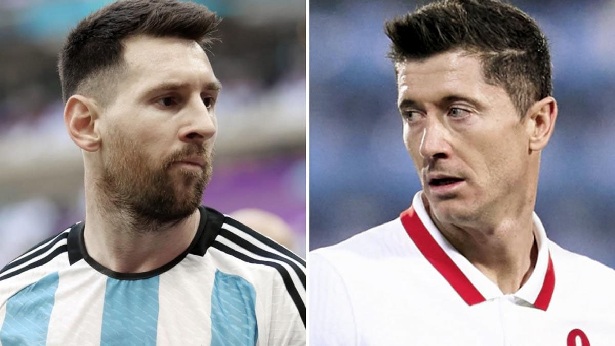 Lio Messi y Robert Lewandowski. La Argentina y Polonia se juegan el pase a octavos de final el próximo miércoles (Foto: Télam)