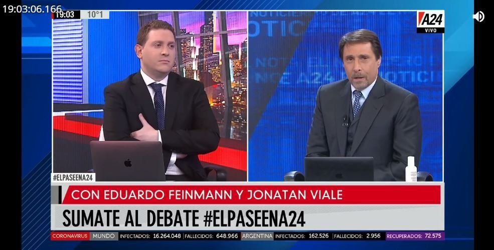 En el pase, Eduardo Feinmann y Jonatan Viale discutieron la cuarentena y el futuro de la Corte