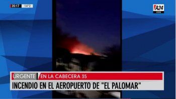 Combatieron gran incendio en el aeropuerto de El Palomar