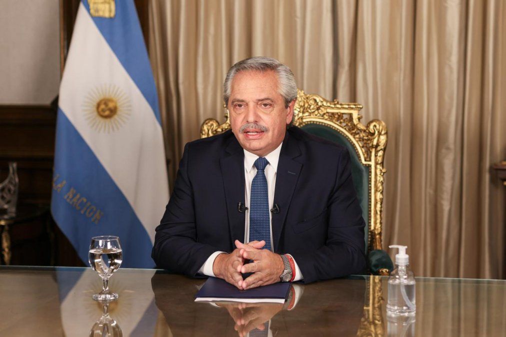 Alberto Fernández en su primer cadena nacional del año