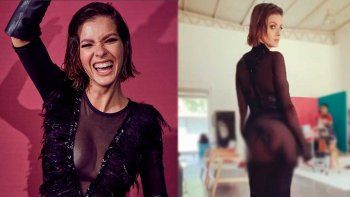 El sensual video de la China Suárez desfilando transparencias de espalda