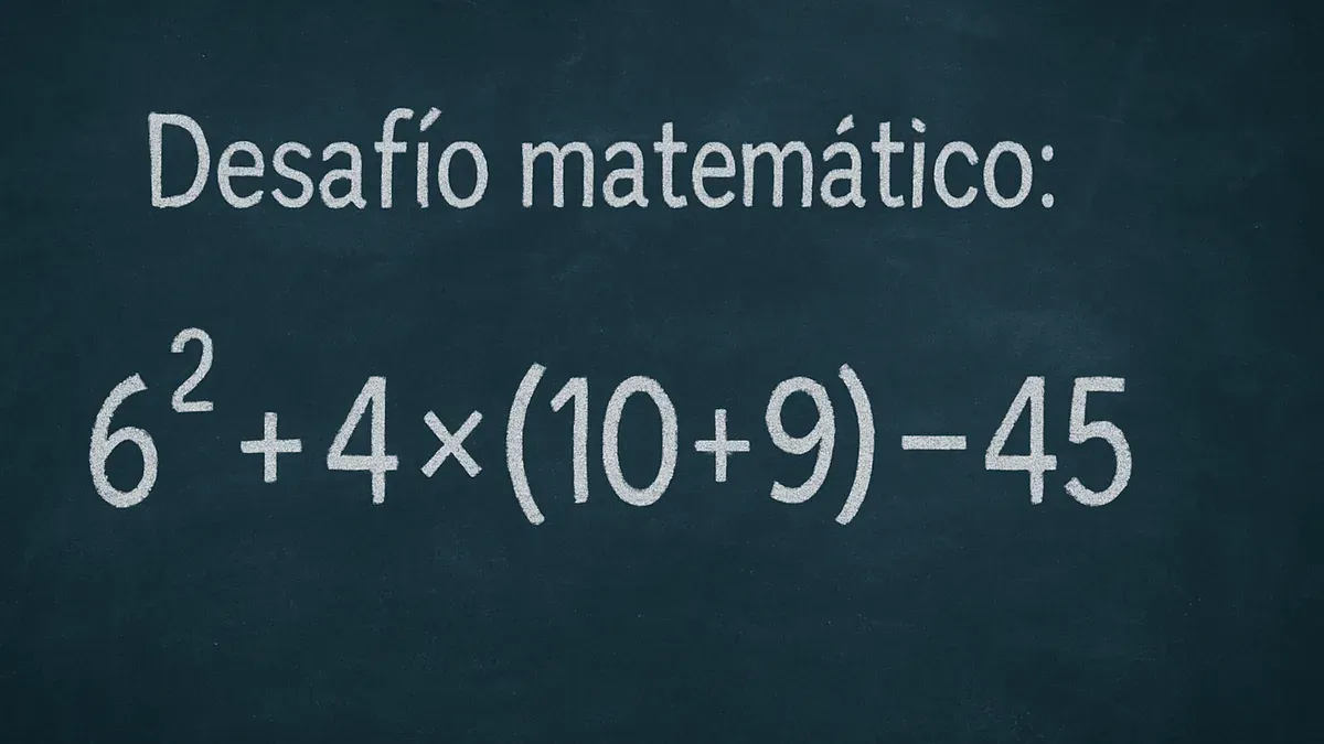 Imagen de pizarra para Desafío Matemático: esta cuenta con signos tiene su clave en los paréntesis