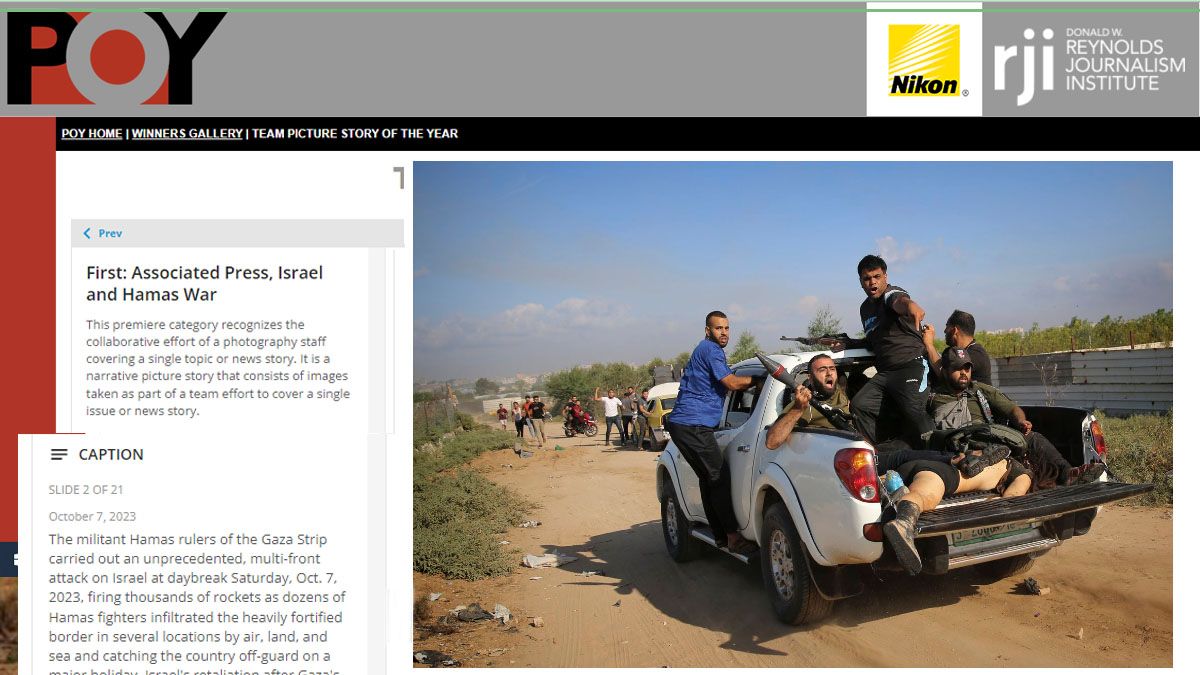 El anuncio del primer premio en fotoperiodismo. (Foto: Gentileza RJI)