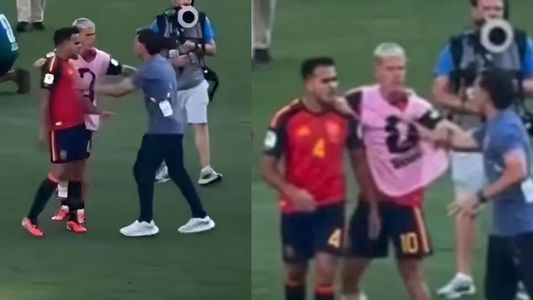 Video: el momento en que el Ratón Ayala agredió a Dani Olmo tras la final del Mundial
