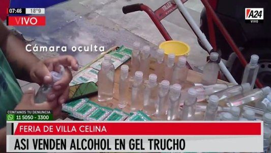 Alerta por la venta de alcohol en gel trucho en el conurbano
