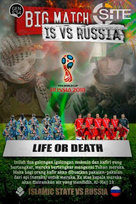 ISIS volvió a amenazar con atentados en el Mundial: “Gran partido: ISIS vs Rusia”