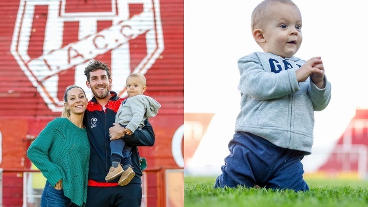 Noelia Marzo llevó a Donatello para que conozca la cancha de Atlético Central de Córodba donde juega su papá, el futbolista Ramiro Arias.