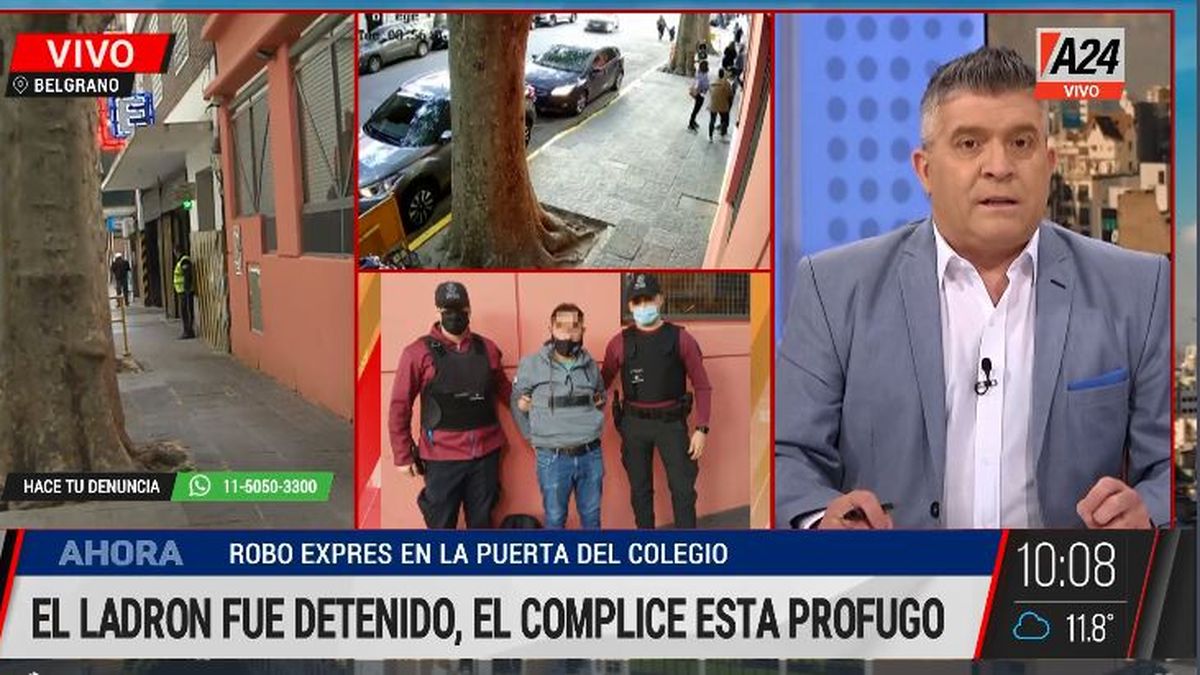 Belgrano: cayó un ladrón que robaba en la puerta de colegios. (Captura de Tv)