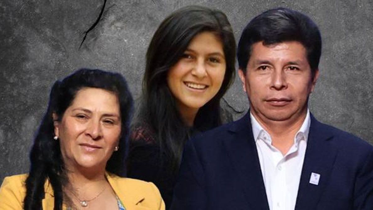 Yenifer Paredes - en el centro- cuñada del presidente peruano. Acusada de corrupción y de ser testaferro del propio mandatario