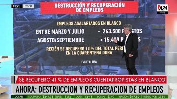 empleo: ¿cuanto se destruyo en cuarentena dura y cuanto se creo tras la apertura de la actividad?