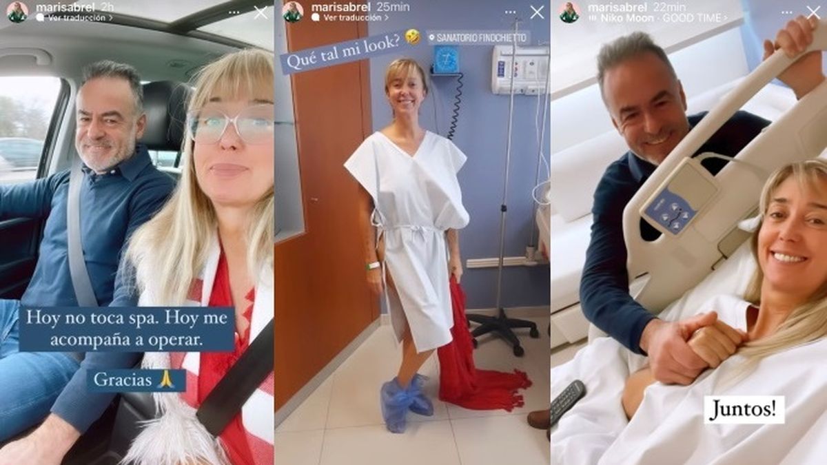 La periodista Marisa Brel junto a su nueva pareja, minutos antes de ingresar a quir&oacute;fano para extirpar el tumor benigno que le detectaron en el &uacute;tero.&nbsp;