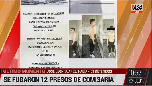José León Suárez: Se fugaron 12 presos, recapturaron a 8 y 4 están prófugos