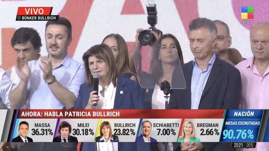 Patricia Bullrich, tras la derrota: Jamás vamos a ser cómplices del populismo