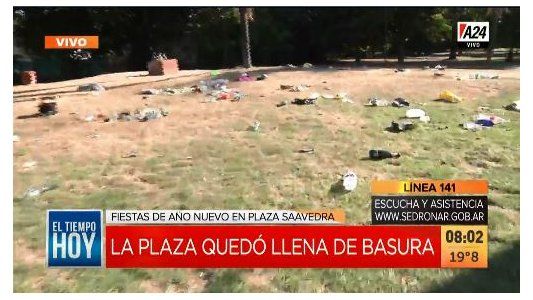 Alcohol, basura y descontrol de jóvenes en el Parque Saavedra