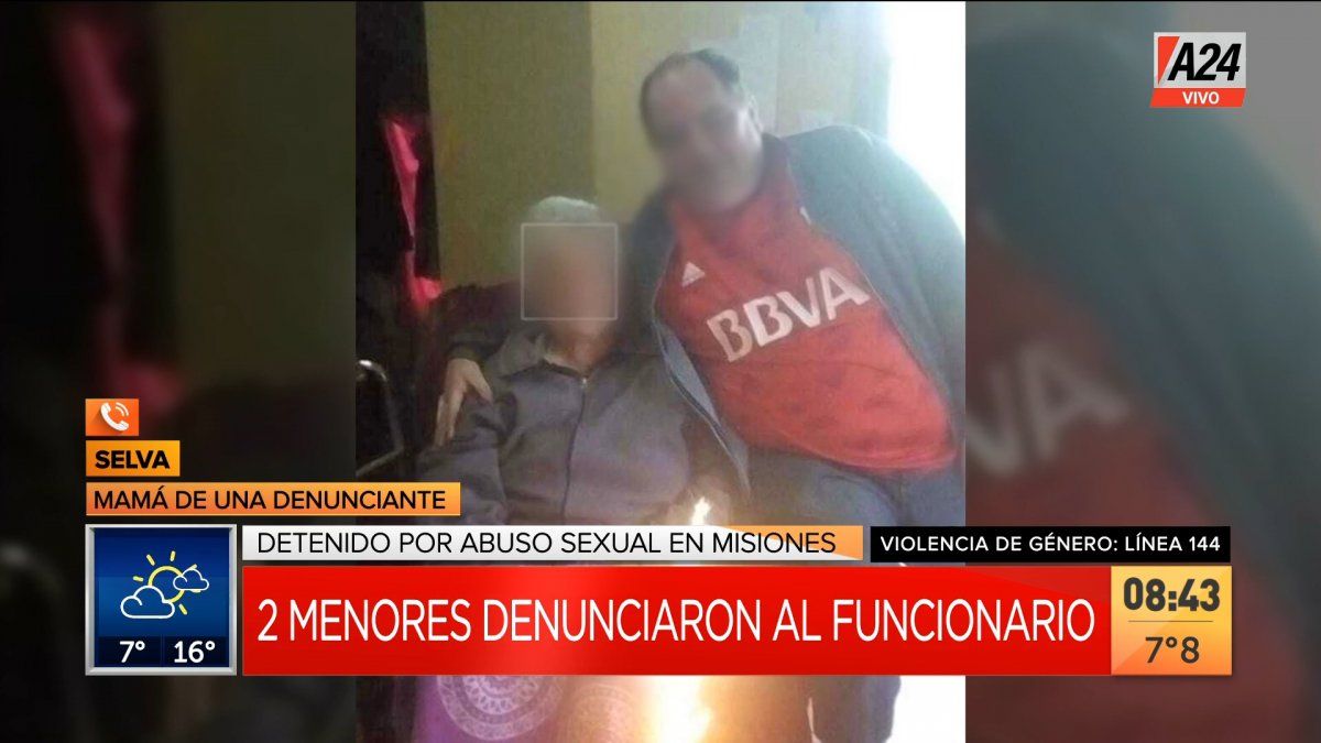 El empleado municipal detenido abusaba de las menores en su oficina (Foto:&nbsp; captura de TV).
