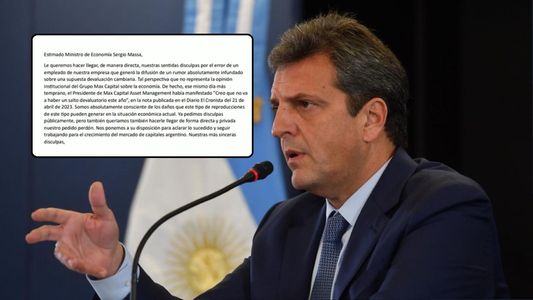 Una sociedad de bolsa le tuvo que pedir disculpas a Massa: qué decía el polémico mensaje y qué acción tomará el Gobierno