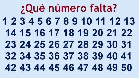 ¿Qué número falta? ¡Descubrilo en menos de 1 minuto!
