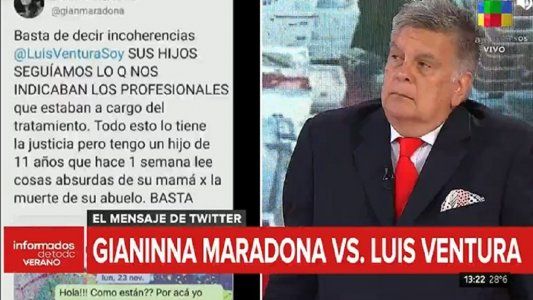 La respuesta de Luis Ventura al chat que mostró Gianinna con los médicos de Diego Maradona
