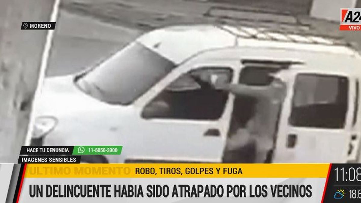 Robo y tiros en Moreno: balean a un nene de 12 años. (Captura de Tv)
