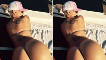Daniela Cardone mostró su mini tanga al sol