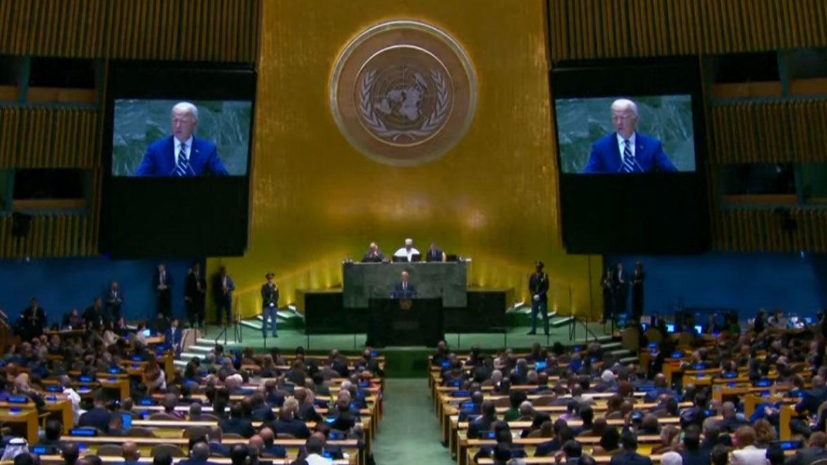 Joe Biden pidió la unión y colaboración de los países y gobiernos para encontrar las soluciones urgentes a los graves problemas del mundo de hoy. (Foto: Captura de TV)