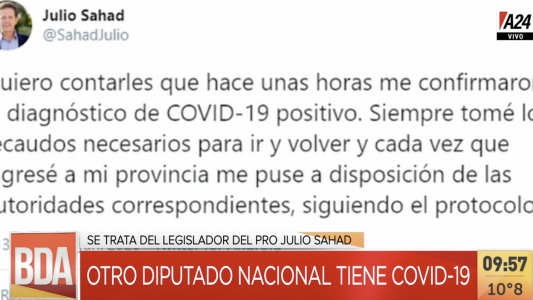 Nuevo caso de coronavirus en Diputados: dio positivo un diputado del PRO que estuvo casi 10 horas en la última sesión